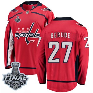 Washington Capitals Craig Berube Official Red Fanatics Branded Breakaway Adult Home 2018 Stanley Cup Final Patch NHL Hockey Jers