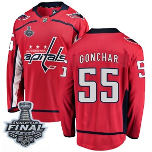 Washington Capitals Sergei Gonchar Official Red Fanatics Branded Breakaway Adult Home 2018 Stanley Cup Final Patch NHL Hockey Je