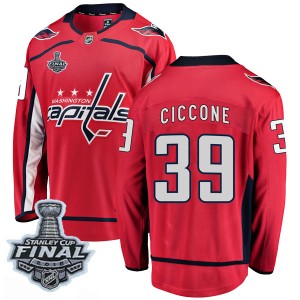 Washington Capitals Enrico Ciccone Official Red Fanatics Branded Breakaway Youth Home 2018 Stanley Cup Final Patch NHL Hockey Je