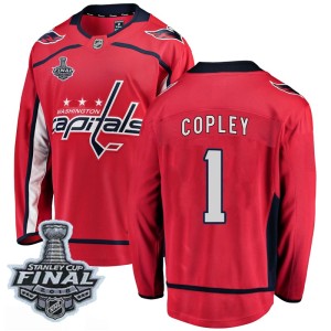 Washington Capitals Pheonix Copley Official Red Fanatics Branded Breakaway Youth Home 2018 Stanley Cup Final Patch NHL Hockey Je