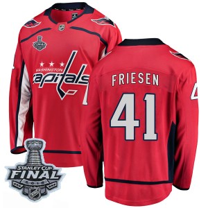 Washington Capitals Jeff Friesen Official Red Fanatics Branded Breakaway Youth Home 2018 Stanley Cup Final Patch NHL Hockey Jers