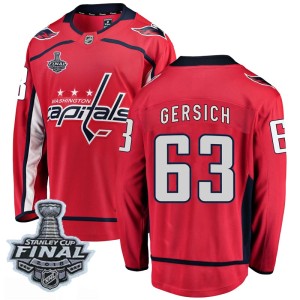 Washington Capitals Shane Gersich Official Red Fanatics Branded Breakaway Youth Home 2018 Stanley Cup Final Patch NHL Hockey Jer