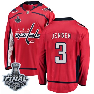 Washington Capitals Nick Jensen Official Red Fanatics Branded Breakaway Youth Home 2018 Stanley Cup Final Patch NHL Hockey Jerse
