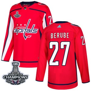 Washington Capitals Craig Berube Official Red Adidas Authentic Adult Home 2018 Stanley Cup Champions Patch NHL Hockey Jersey