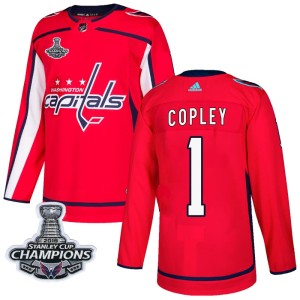 Washington Capitals Pheonix Copley Official Red Adidas Authentic Adult Home 2018 Stanley Cup Champions Patch NHL Hockey Jersey
