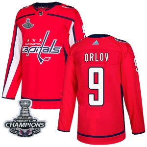 Washington Capitals Dmitry Orlov Official Red Adidas Authentic Adult Home 2018 Stanley Cup Champions Patch NHL Hockey Jersey