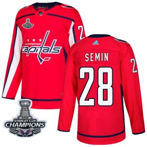 Washington Capitals Alexander Semin Official Red Adidas Authentic Adult Home 2018 Stanley Cup Champions Patch NHL Hockey Jersey