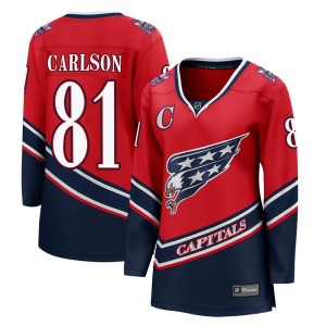Washington Capitals Adam Carlson Official Red Fanatics Branded Breakaway Women's 2020/21 Special Edition NHL Hockey Jersey