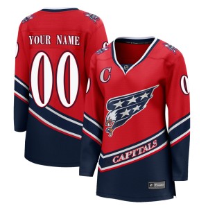 Washington Capitals Custom Official Red Fanatics Branded Breakaway Women's Custom 2020/21 Special Edition NHL Hockey Jersey