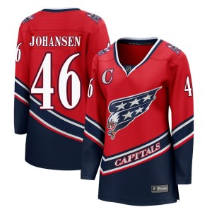 Washington Capitals Lucas Johansen Official Red Fanatics Branded Breakaway Women's 2020/21 Special Edition NHL Hockey Jersey