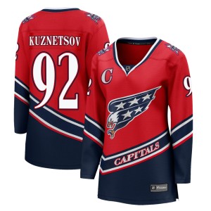 Washington Capitals Evgeny Kuznetsov Official Red Fanatics Branded Breakaway Women's 2020/21 Special Edition NHL Hockey Jersey