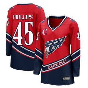 Washington Capitals Matthew Phillips Official Red Fanatics Branded Breakaway Women's 2020/21 Special Edition NHL Hockey Jersey