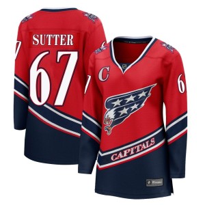 Washington Capitals Riley Sutter Official Red Fanatics Branded Breakaway Women's 2020/21 Special Edition NHL Hockey Jersey