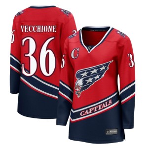 Washington Capitals Mike Vecchione Official Red Fanatics Branded Breakaway Women's 2020/21 Special Edition NHL Hockey Jersey