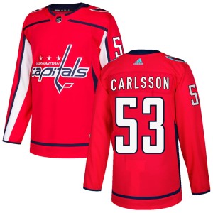 Washington Capitals Gabriel Carlsson Official Red Adidas Authentic Adult Home NHL Hockey Jersey