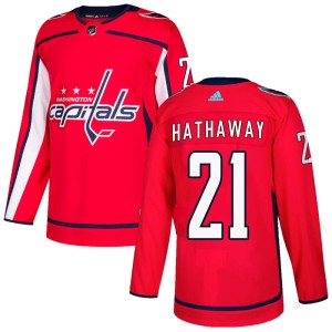 Washington Capitals Garnet Hathaway Official Red Adidas Authentic Adult Home NHL Hockey Jersey