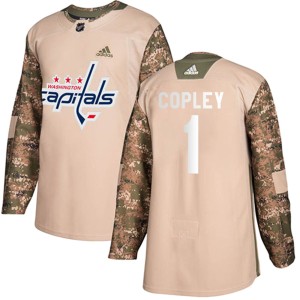 Washington Capitals Pheonix Copley Official Camo Adidas Authentic Youth Veterans Day Practice NHL Hockey Jersey