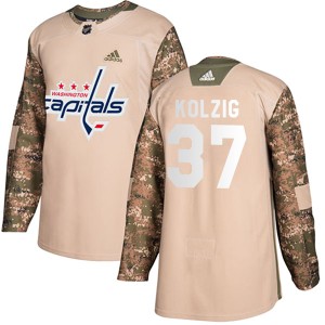Washington Capitals Olaf Kolzig Official Camo Adidas Authentic Youth Veterans Day Practice NHL Hockey Jersey
