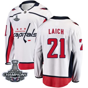 Washington Capitals Brooks Laich Official White Fanatics Branded Breakaway Adult Away 2018 Stanley Cup Champions Patch NHL Hocke
