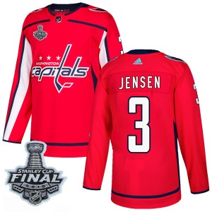 Washington Capitals Nick Jensen Official Red Adidas Authentic Youth Home 2018 Stanley Cup Final Patch NHL Hockey Jersey