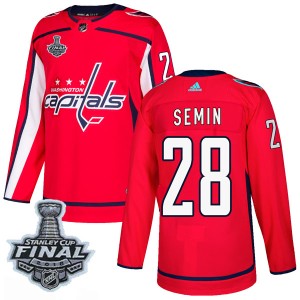Washington Capitals Alexander Semin Official Red Adidas Authentic Youth Home 2018 Stanley Cup Final Patch NHL Hockey Jersey