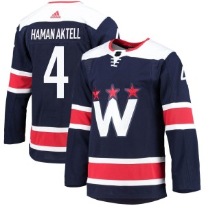 Washington Capitals Hardy Haman Aktell Official Navy Adidas Authentic Youth 2020/21 Alternate Primegreen Pro NHL Hockey Jersey