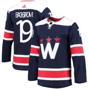 Washington Capitals Nicklas Backstrom Official Navy Adidas Authentic Youth 2020/21 Alternate Primegreen Pro NHL Hockey Jersey
