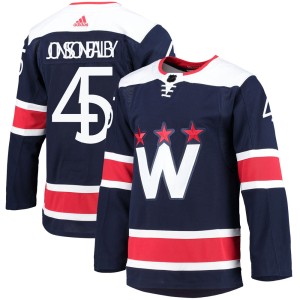Washington Capitals Axel Jonsson-Fjallby Official Navy Adidas Authentic Youth 2020/21 Alternate Primegreen Pro NHL Hockey Jersey