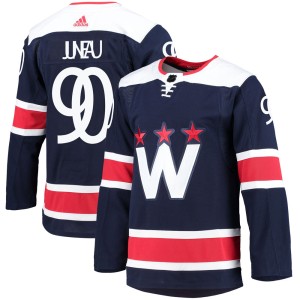 Washington Capitals Joe Juneau Official Navy Adidas Authentic Youth 2020/21 Alternate Primegreen Pro NHL Hockey Jersey