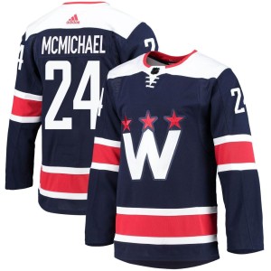 Washington Capitals Connor McMichael Official Navy Adidas Authentic Youth 2020/21 Alternate Primegreen Pro NHL Hockey Jersey