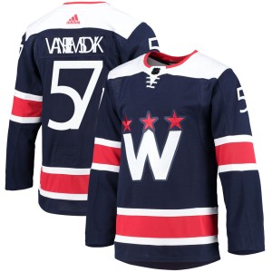 Washington Capitals Trevor van Riemsdyk Official Navy Adidas Authentic Youth 2020/21 Alternate Primegreen Pro NHL Hockey Jersey