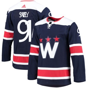 Washington Capitals Joe Snively Official Navy Adidas Authentic Youth 2020/21 Alternate Primegreen Pro NHL Hockey Jersey