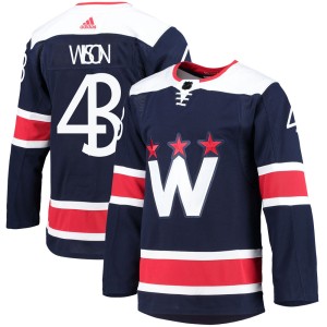 Washington Capitals Tom Wilson Official Navy Adidas Authentic Youth 2020/21 Alternate Primegreen Pro NHL Hockey Jersey
