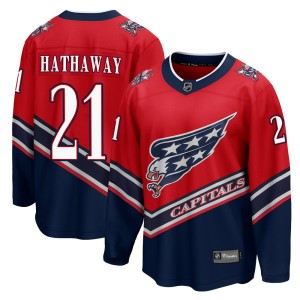 Washington Capitals Garnet Hathaway Official Red Fanatics Branded Breakaway Youth 2020/21 Special Edition NHL Hockey Jersey