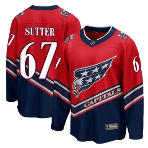 Washington Capitals Riley Sutter Official Red Fanatics Branded Breakaway Youth 2020/21 Special Edition NHL Hockey Jersey