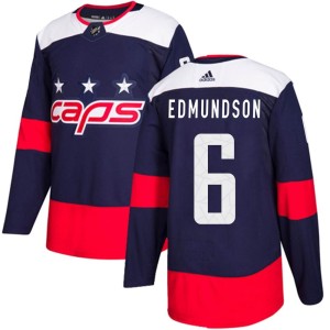 Washington Capitals Joel Edmundson Official Navy Blue Adidas Authentic Adult 2018 Stadium Series NHL Hockey Jersey