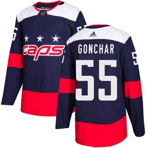 Washington Capitals Sergei Gonchar Official Navy Blue Adidas Authentic Adult 2018 Stadium Series NHL Hockey Jersey