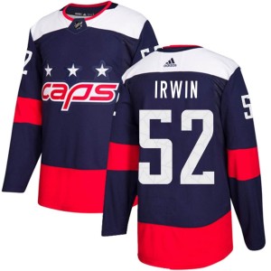 Washington Capitals Matthew Irwin Official Navy Blue Adidas Authentic Adult 2018 Stadium Series NHL Hockey Jersey