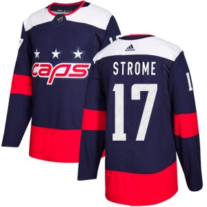Washington Capitals Dylan Strome Official Navy Blue Adidas Authentic Adult 2018 Stadium Series NHL Hockey Jersey