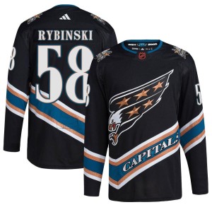 Washington Capitals Henrik Rybinski Official Black Adidas Authentic Youth Reverse Retro 2.0 NHL Hockey Jersey