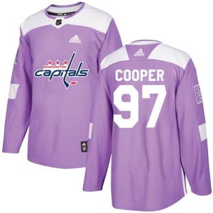 Washington Capitals Reid Cooper Official Purple Adidas Authentic Adult Fights Cancer Practice NHL Hockey Jersey