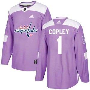 Washington Capitals Pheonix Copley Official Purple Adidas Authentic Adult Fights Cancer Practice NHL Hockey Jersey