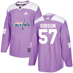Washington Capitals Mitchell Gibson Official Purple Adidas Authentic Adult Fights Cancer Practice NHL Hockey Jersey