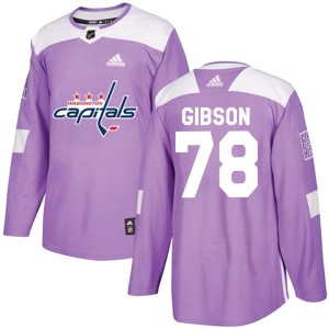 Washington Capitals Mitchell Gibson Official Purple Adidas Authentic Adult Fights Cancer Practice NHL Hockey Jersey