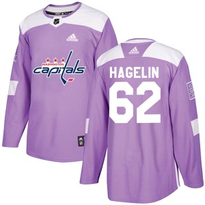 Washington Capitals Carl Hagelin Official Purple Adidas Authentic Adult Fights Cancer Practice NHL Hockey Jersey