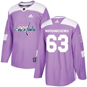 Washington Capitals Ivan Miroshnichenko Official Purple Adidas Authentic Adult Fights Cancer Practice NHL Hockey Jersey