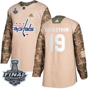 Washington Capitals Nicklas Backstrom Official Camo Adidas Authentic Adult Veterans Day Practice 2018 Stanley Cup Final Patch NH