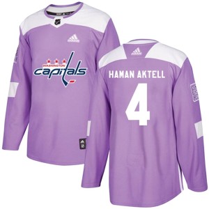 Washington Capitals Hardy Haman Aktell Official Purple Adidas Authentic Youth Fights Cancer Practice NHL Hockey Jersey