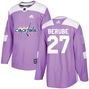 Washington Capitals Craig Berube Official Purple Adidas Authentic Youth Fights Cancer Practice NHL Hockey Jersey