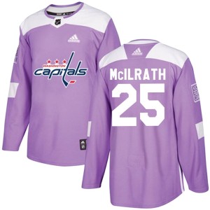 Washington Capitals Dylan McIlrath Official Purple Adidas Authentic Youth Fights Cancer Practice NHL Hockey Jersey